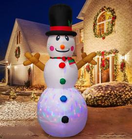 img 4 attached to ❄️ WOGOON Christmas Inflatable Snowman Decorations with Interior LED Lights, Blow Up Snowman for Xmas Winter Yard Decor, Holiday Snowman Display