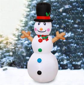 img 2 attached to ❄️ WOGOON Christmas Inflatable Snowman Decorations with Interior LED Lights, Blow Up Snowman for Xmas Winter Yard Decor, Holiday Snowman Display