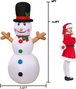 img 1 attached to ❄️ WOGOON Christmas Inflatable Snowman Decorations with Interior LED Lights, Blow Up Snowman for Xmas Winter Yard Decor, Holiday Snowman Display