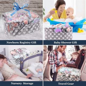 img 1 attached to 👶 Baby Nursery Diaper Caddy Organizer - Ultimate Storage Solution for Diapers, Baby Shower Gifts, Changing Table | Portable Car Travel Tote Bag, Newborn Registry Gift