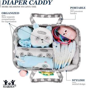 img 3 attached to 👶 Baby Nursery Diaper Caddy Organizer - Ultimate Storage Solution for Diapers, Baby Shower Gifts, Changing Table | Portable Car Travel Tote Bag, Newborn Registry Gift