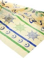 🌙 islamic moon and star arabesque design plastic table cover by eidway - perfect for eid, ramadan, graduation, birthday party supplies. size: 108&#34;x54&#34; (137.16cm x 274.32cm) logo