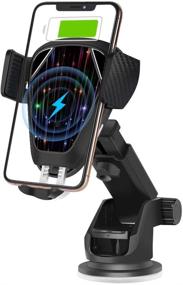 img 4 attached to 📲 Auto-Clamping Wireless Car Charger, Qi Touch Sensing Air Vent Dashboard Mount Phone Holder, 10W Compatible for iPhone Xs Max/XR/X/8/8Plus Samsung S9/S8/Note 8 (Black)