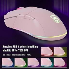 img 2 attached to 💥 Premium RGB Gaming Keyboard and Mouse Combo - 61 Keys Wired Mech-Feel Keyboard, 60% Pink Design, Programmable 7200 DPI Gaming Mouse - Perfect for Windows PC, Mac, Office, Gaming, Xbox, PS4