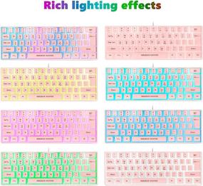 img 1 attached to 💥 Premium RGB Gaming Keyboard and Mouse Combo - 61 Keys Wired Mech-Feel Keyboard, 60% Pink Design, Programmable 7200 DPI Gaming Mouse - Perfect for Windows PC, Mac, Office, Gaming, Xbox, PS4