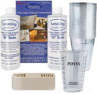 alumilite amazing clear cast deep pour epoxy resin kit with 20x disposable plastic resin mixing cups and pixiss mixing sticks bundle logo