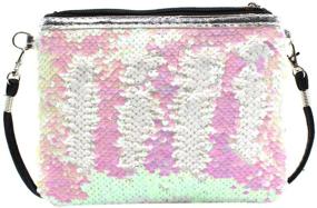 img 4 attached to 👜 Блестящие пайетки кроссбоди плечевые конверты: стильные женские сумки и кошельки для плечевых сумок