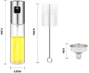 img 2 attached to 🍳 2-Pack Olive Oil Spray Bottles for Cooking with Brush and Stainless Steel Funnel - Oil Sprayer Set 100ml for BBQ, Baking, Salad, Oil Control Diet