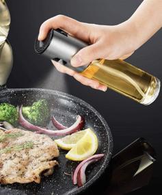 img 3 attached to 🍳 2-Pack Olive Oil Spray Bottles for Cooking with Brush and Stainless Steel Funnel - Oil Sprayer Set 100ml for BBQ, Baking, Salad, Oil Control Diet