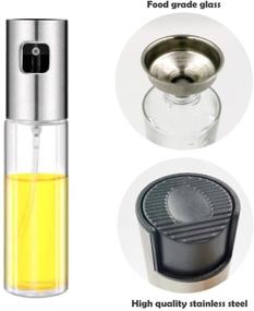 img 1 attached to 🍳 2-Pack Olive Oil Spray Bottles for Cooking with Brush and Stainless Steel Funnel - Oil Sprayer Set 100ml for BBQ, Baking, Salad, Oil Control Diet