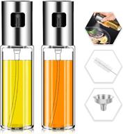 🍳 2-pack olive oil spray bottles for cooking with brush and stainless steel funnel - oil sprayer set 100ml for bbq, baking, salad, oil control diet logo