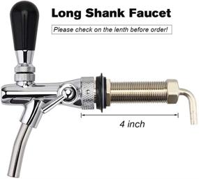 img 3 attached to FERRODAY Long Shank Adjustable Faucet: Brass Body, Stainless Steel Core, No-Rust Plated Draft Beer Faucet for Kegerator, Adjustable Beer Tap for Homebrew with 5/16 Barbed Fitting