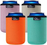 🍻 wkieason 12oz standard can sleeves insulators - neoprene can coolers holder 4pc pack for 12oz beer bottles - non-slip standard can covers for better cooli ng and protection логотип