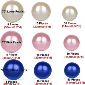 img 3 attached to 🎉 Z-synka 210-Piece Floating NO Hole Plastic Pearls + 8-Pack Transparent Water Gels for Wedding, Party, Home Decoration - 14 MM 20 MM 30 MM (Ivory, Royal Blue, Pink)