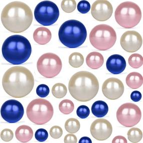 img 4 attached to 🎉 Z-synka 210-Piece Floating NO Hole Plastic Pearls + 8-Pack Transparent Water Gels for Wedding, Party, Home Decoration - 14 MM 20 MM 30 MM (Ivory, Royal Blue, Pink)