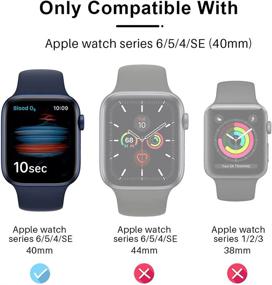 img 3 attached to Чехол Tauri 2 Pack для Apple Watch SE Series 6/5/4 40mm - Синий - Полная защита, включая закаленное стекло 9H и защитный экран с сенсорным управлением - Тонкий дизайн бампера - Совместим с iWatch 40mm