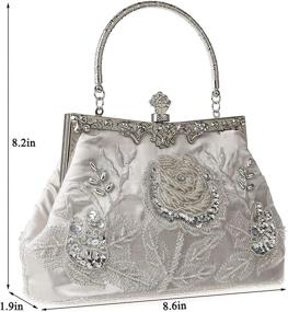 img 2 attached to 🌸 MMYOMI Women Vintage Floral Beaded Rhinestone Embroidery Clutch: Stunning Evening Handbag