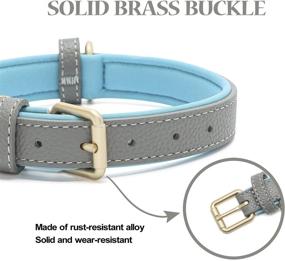 img 2 attached to 🐶 Linkfun 2 Pack Leather Dog Collar: Classic Soft Padded Breathable Waterproof Collars for Small Medium Large Dogs