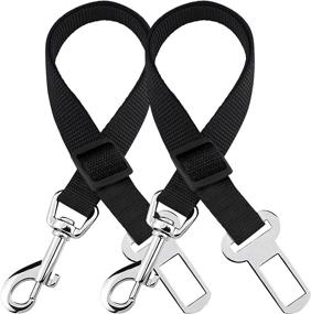 img 4 attached to SunGrow Car Seat Belts for Dogs and Cats: Adjustable Nylon Belts, 19 to 31 inches, All Cars, 2 Pack