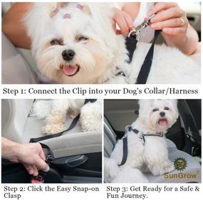 img 1 attached to SunGrow Car Seat Belts for Dogs and Cats: Adjustable Nylon Belts, 19 to 31 inches, All Cars, 2 Pack