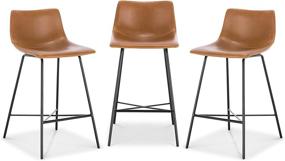 img 4 attached to 🪑 Poly and Bark Paxton 24” Counter Stool, Set of 3 Tan: Stylish and Versatile Seating for Your Space