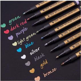 img 4 attached to 🎨 Set of 9 Medium Point Metallic Marker Pens by Dyvicl - Ideal for Rock Painting, Black Paper, Card Making, Scrapbooking Crafts, and DIY Photo Album Projects