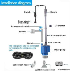 img 2 attached to 🐠 UPETTOOLS Electric Aquarium Gravel Cleaner: Automatic Vacuum Water Changer, Sand & Algae Cleaner, Filter Changer - 110V/28W