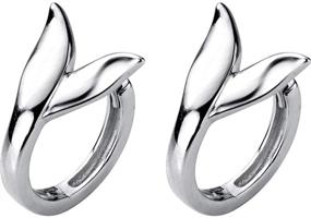 img 4 attached to 🧜 Stylish S925 Sterling Silver Mermaid Hoop Earrings – Tiny Sleeper Fish Tail Design; Perfect Ear Jewelry for Women & Girls, Ideal Fashion Gift; Hypoallergenic & Personalized Piercing Cartilage Tender Shoot Accessory