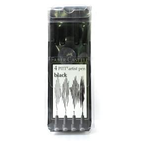 img 2 attached to Faber-Castell FC167100 Pitt Artists Pen Assortments - Set of 4 - Black - Assorted Sizes for Improved SEO