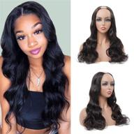 💁 premium u part wig human hair body wave for black women - 150% density, 18 inch logo