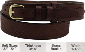 img 3 attached to 🧳 Rustic Elegance: Chestnut Leather Stitched Basket Ranger Men's Accessories for Belts