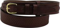 🧳 rustic elegance: chestnut leather stitched basket ranger men's accessories for belts logo