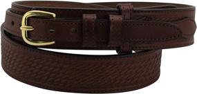 img 4 attached to 🧳 Rustic Elegance: Chestnut Leather Stitched Basket Ranger Men's Accessories for Belts