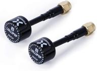 🦊 foxeer 2pcs fpv antenna lollipop 5.8g 2.5dbi ultra-compact rhcp antenna sma male for rc drone fpv quadcopeter multicopter tx/rx (black) logo