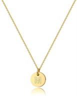 🎀 turandoss 14k gold filled disc letter pendant initial necklace for women - delicate and tiny initial necklace for girls, teens, and baby - best gifts for women, teens, and baby logo