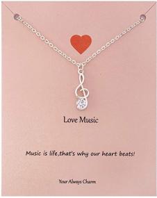 img 4 attached to Your Always Charm Necklace Musician Girls' Jewelry