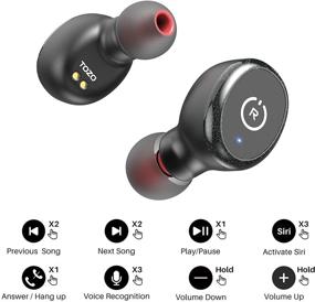 img 1 attached to 🎧 TOZO T10 Bluetooth 5.0 Wireless Earbuds with Wireless Charging Case - IPX8 Waterproof Stereo Headphones with Built-in Mic, Premium Sound and Deep Bass for Sports - Black
