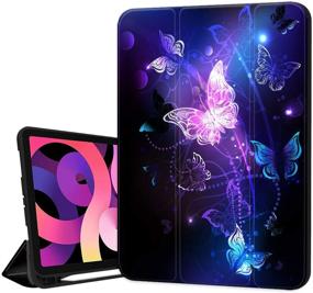 img 4 attached to Hepix Case For New IPad Air 4Th Generation 2020 Purple Butterfly
