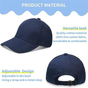 img 3 attached to 🧢 Geyoga Kids Cotton Baseball Caps- Adjustable Dad Hat, Plain Unisex Baseball Cap- Trucker Hats