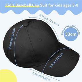 img 2 attached to 🧢 Geyoga Kids Cotton Baseball Caps- Adjustable Dad Hat, Plain Unisex Baseball Cap- Trucker Hats