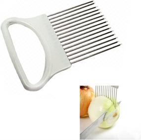 img 1 attached to Efficient Stainless Steel Onion Holder Slicing Guide: Prongs for Easy Slice Aid Cutting