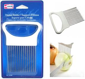 img 2 attached to Efficient Stainless Steel Onion Holder Slicing Guide: Prongs for Easy Slice Aid Cutting