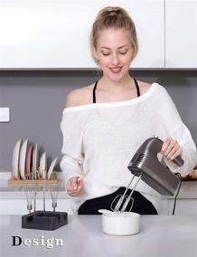 img 2 attached to 🔌 Powerful DmofwHi 9-Speed Hand Mixer Electric with Timer and Digital Screen, Complete Kitchen Handheld Mixer Set with Storage Case and Premium Stainless Steel Attachments