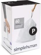 🗑️ simplehuman code p custom fit trash can liner: 3 refill packs (60 count), 50-60 liter / 13-16 gallon logo