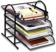 🗄️ efficient mdhand desk organizer: 4 sliding trays for documents, mail, paper, letters & files логотип