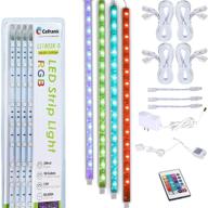 💡 16-inch linkable rgb led light bar kit for display cabinet - remote control, multi-colored - pack of 4 логотип