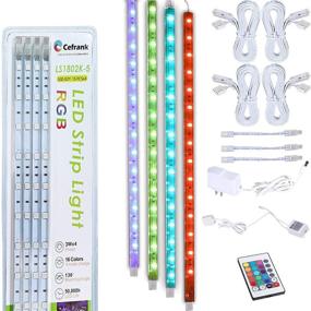 img 4 attached to 💡 16-Inch Linkable RGB LED Light Bar Kit for Display Cabinet - Remote Control, Multi-Colored - Pack of 4