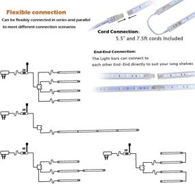 img 2 attached to 💡 16-Inch Linkable RGB LED Light Bar Kit for Display Cabinet - Remote Control, Multi-Colored - Pack of 4