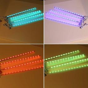 img 1 attached to 💡 16-Inch Linkable RGB LED Light Bar Kit for Display Cabinet - Remote Control, Multi-Colored - Pack of 4