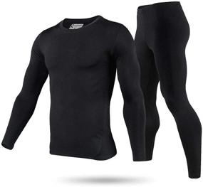 img 4 attached to 🧥 9M Men's Ultra Soft Thermal Underwear Base Layer Long Johns Set with Cozy Fleece Lining